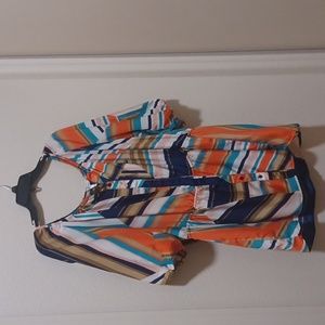 Womens multi-color Christine V blouse size 3x